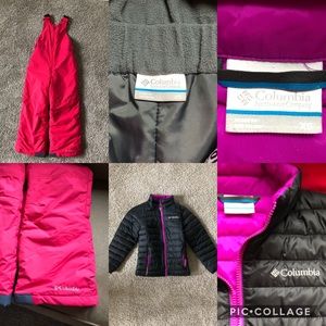 Columbia XS snow bib and jacket